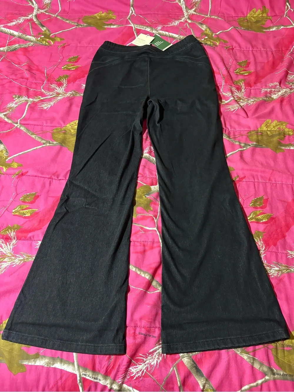 Halara Flex High Waisted Drawstring Denim Casual Flare Leggings with Pockets